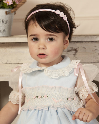 Sonata Light Blue Hand Smocked Dress (Made to order)