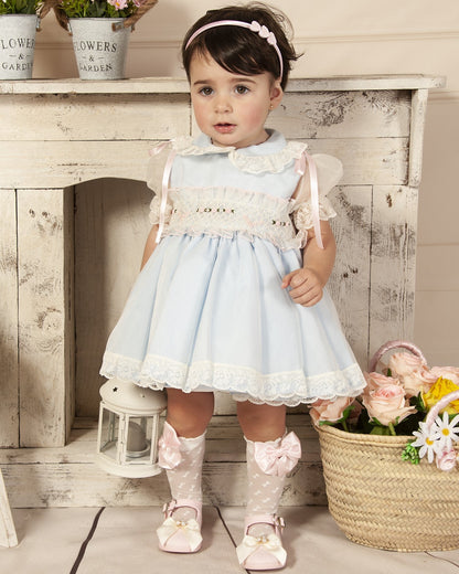 Sonata Light Blue Hand Smocked Dress (Made to order)