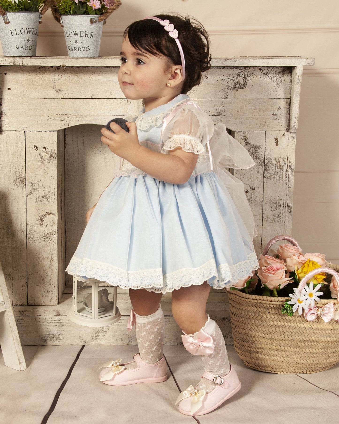 Sonata Light Blue Hand Smocked Dress (Made to order)