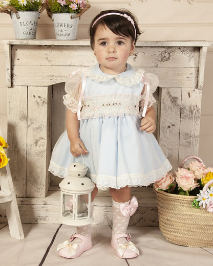 Sonata Light Blue Hand Smocked Dress (Made to order)