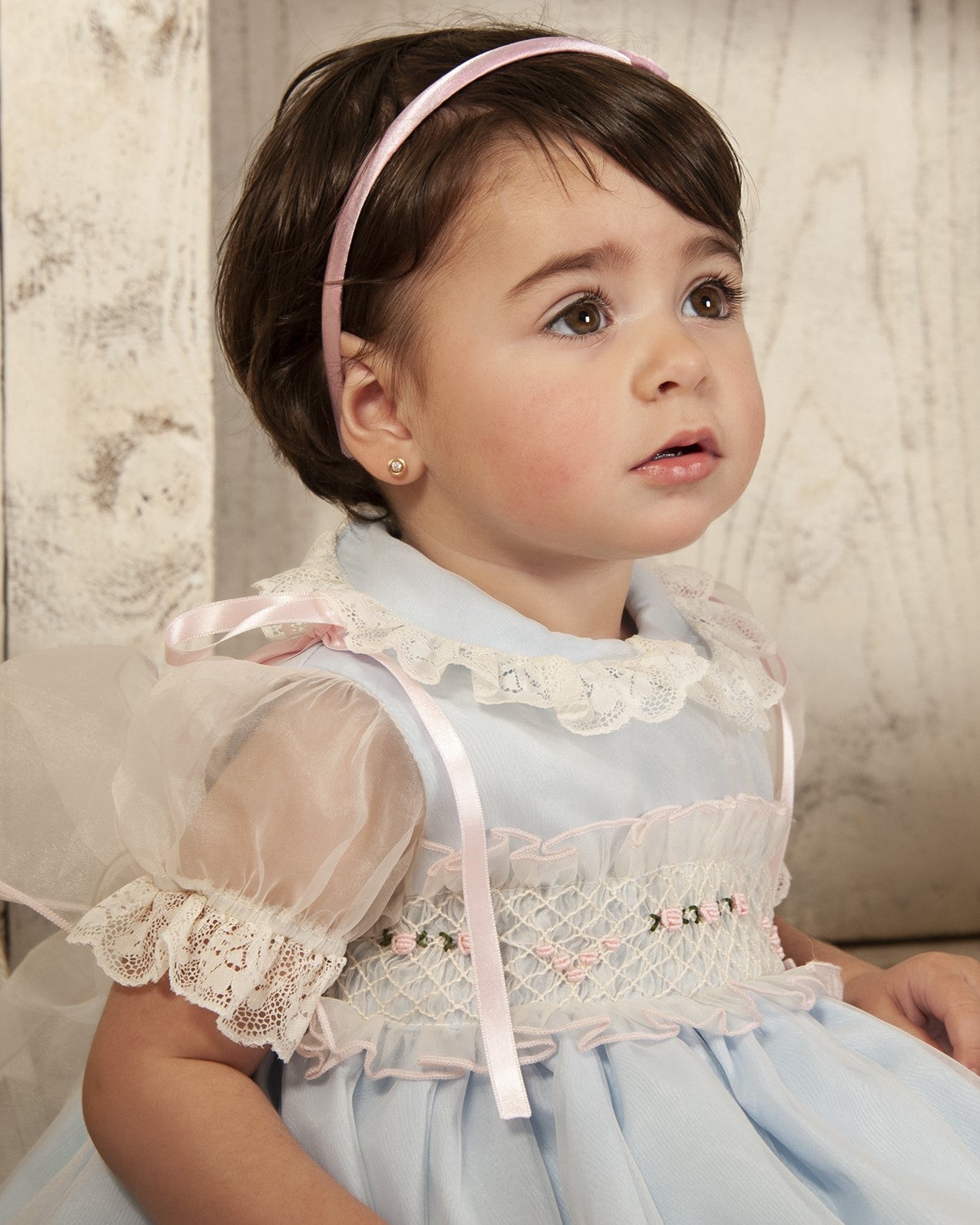 Sonata Light Blue Hand Smocked Dress (Made to order)