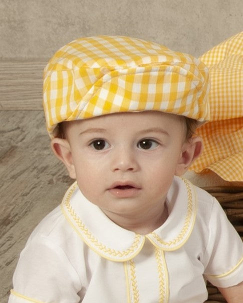 Sonata Yellow Boys Gingham Beret (Made to order)