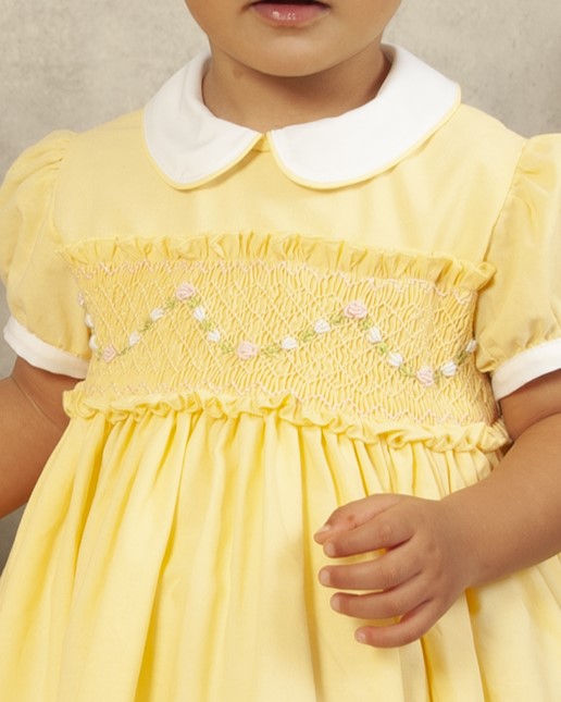 Sonata Yellow Sunshine Smocked Dress (Made to order)