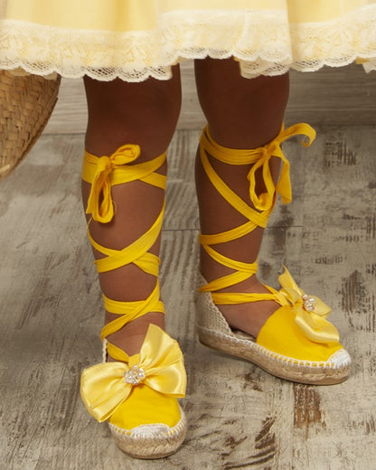 Yellow Bow Ribbon Shoes (Made to order)