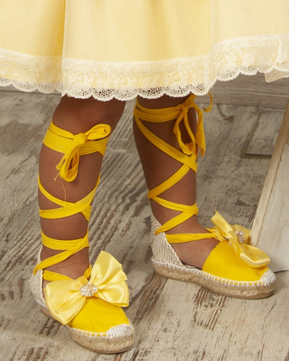 Yellow Bow Ribbon Shoes (Made to order)