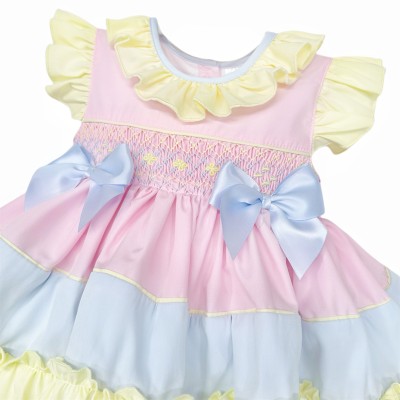 Baby girls rainbow smocked dress & bloomers