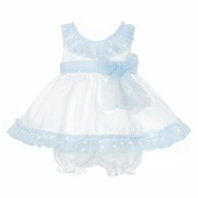 Baby girls white & pink tulle dress & bloomers