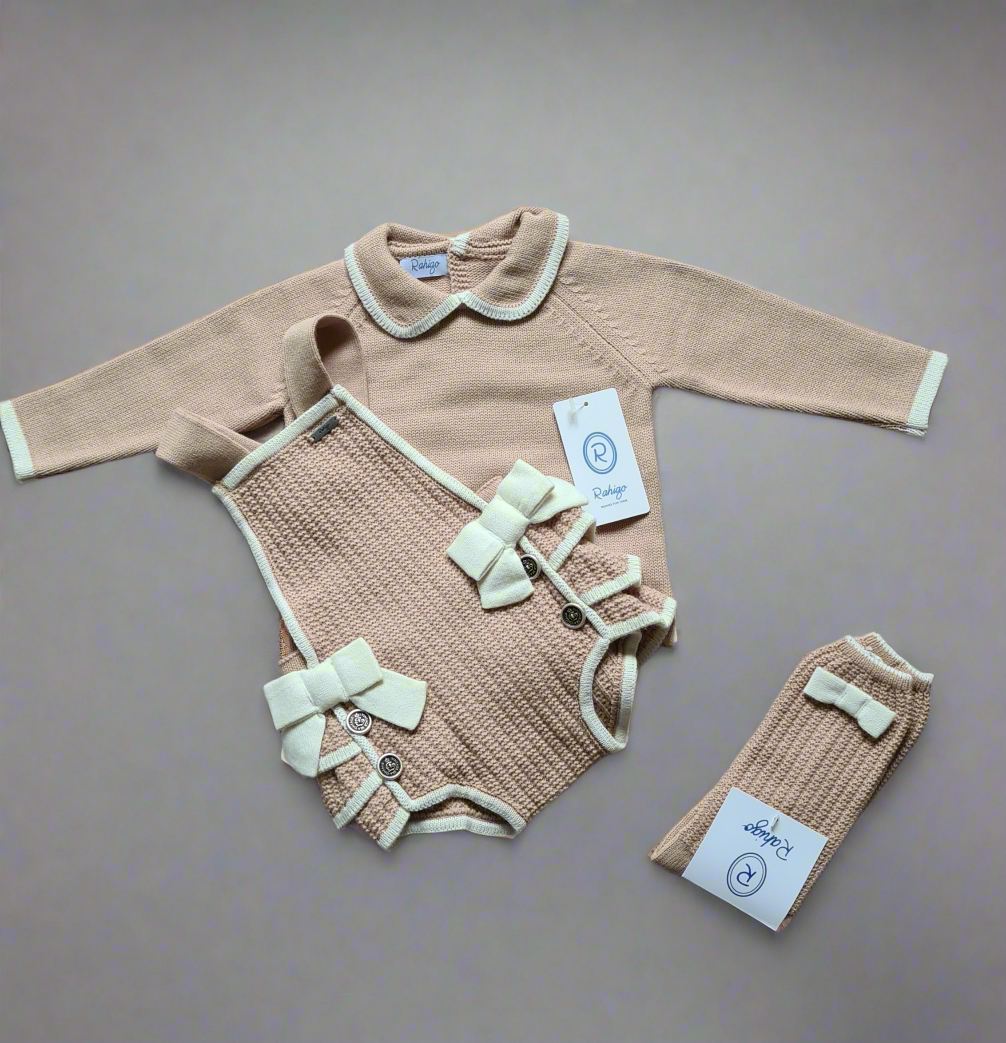 Girls Knitted Romper, Jumper & Bonnet - Rahigo AW24