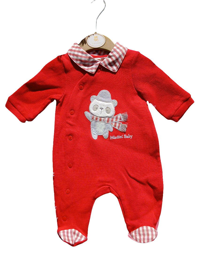 Boys Red Bear Babygrow