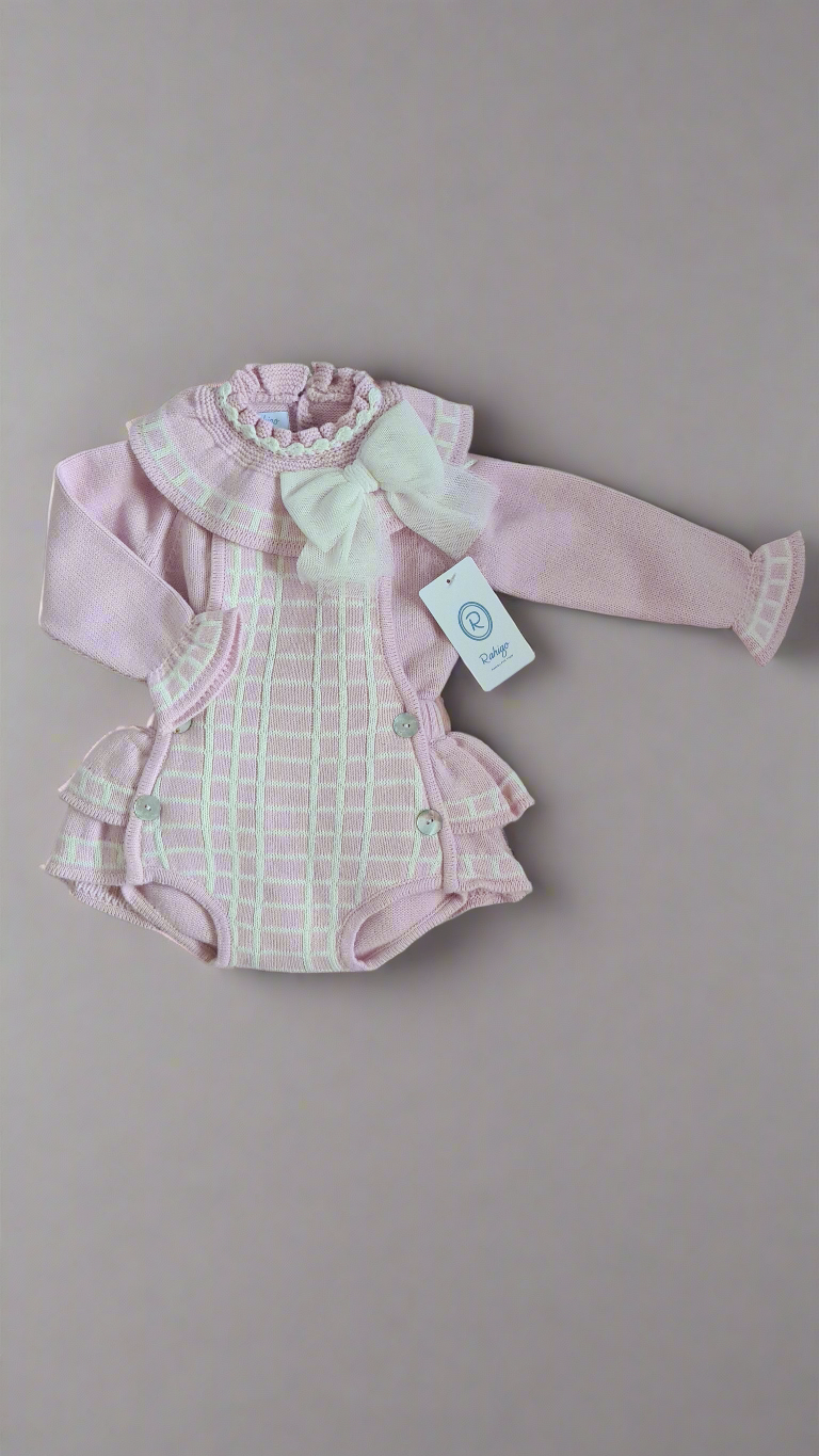 Rahigo Baby Girls Pink Knitted Romper & Jumper Set AW24