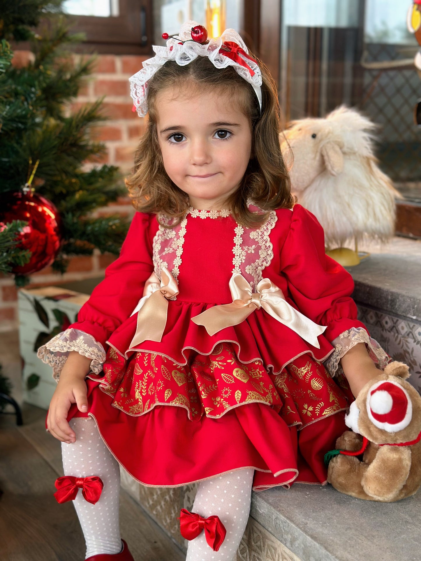 Traditional Red Christmas Dress (Made to order)