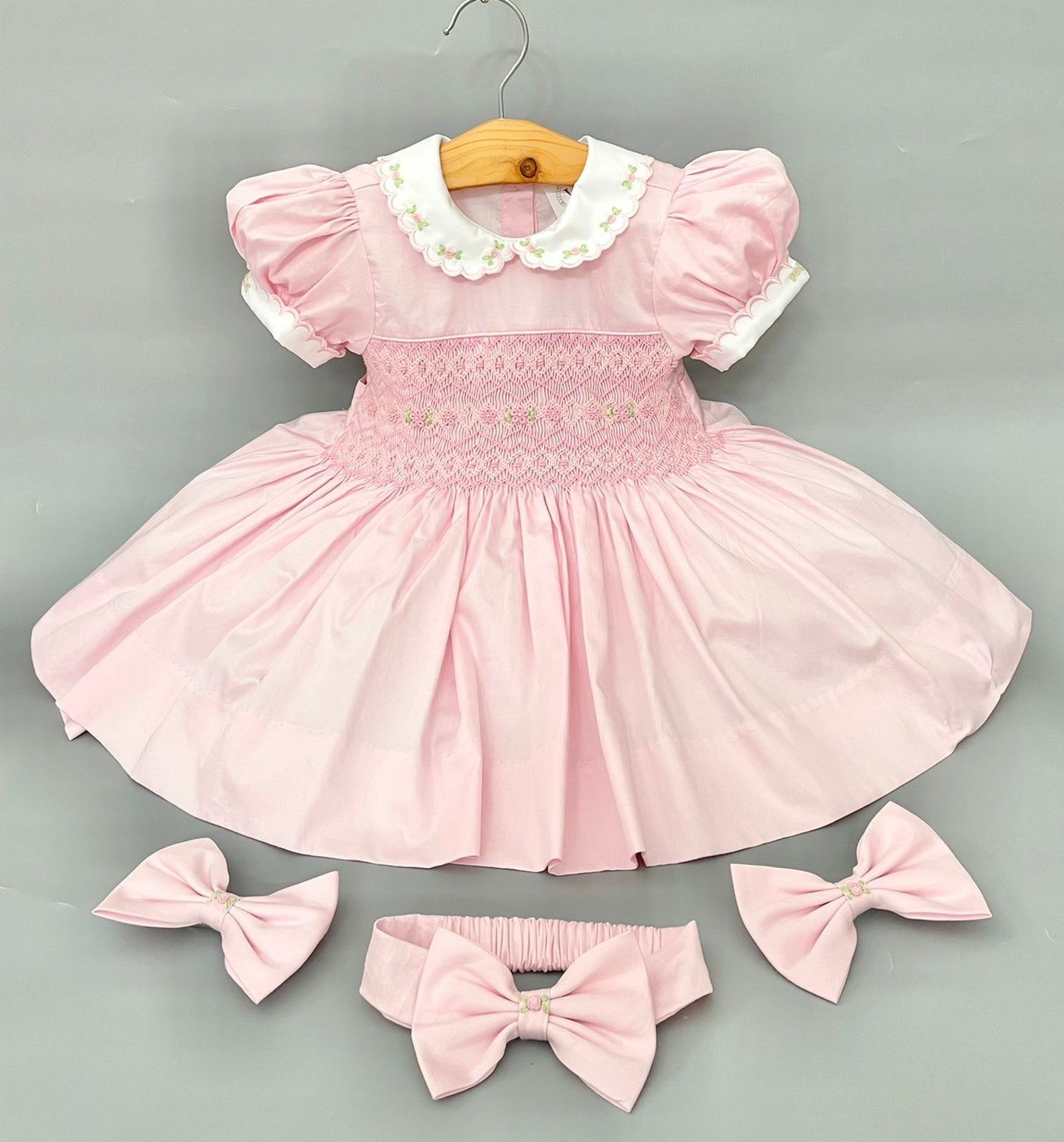 Girls Smocked Pink Dress