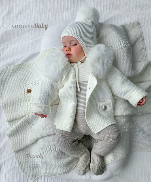 Pangasa Baby Luxury Fur Jacket Ivory - Preorder