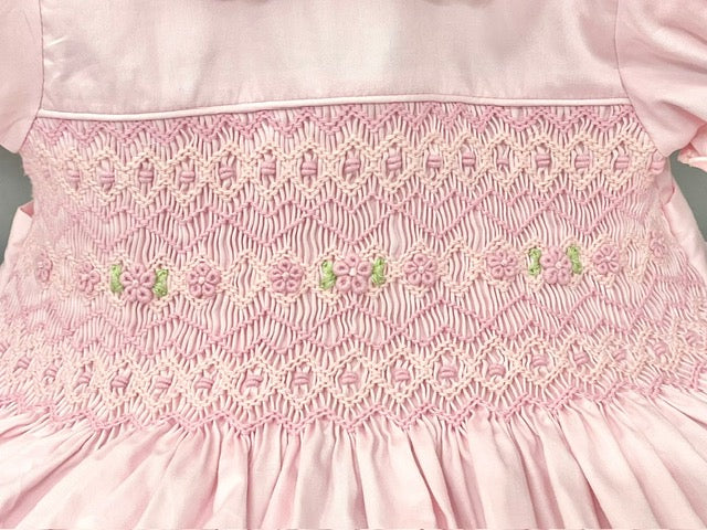 Girls Smocked Pink Dress