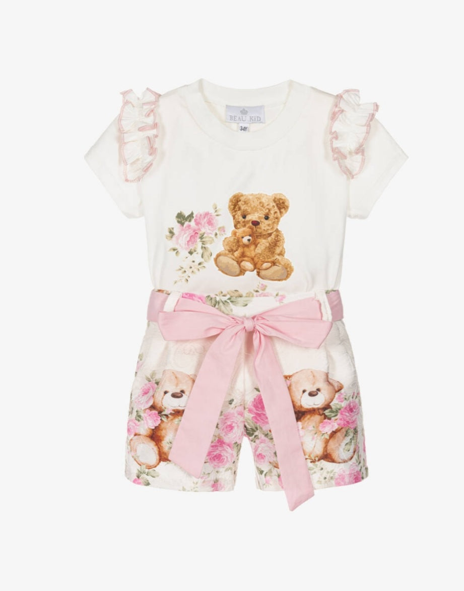 Girls Teddy Bear Top & Short Set