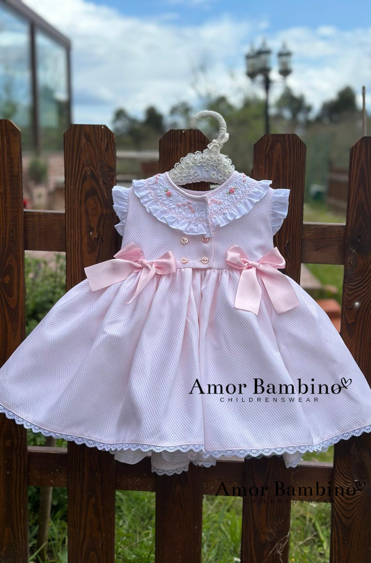 Girls Handsmocked Collar Dress (Made to order)